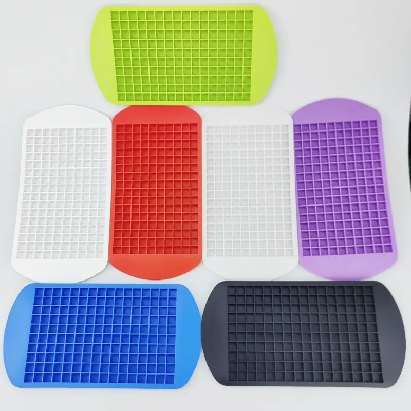 160grid 1cm Food Grade Small Square Silicone Ice Tray Broken Ice Making Box Mold Large Capacity Summer Ice Cube Mold Easy Clean