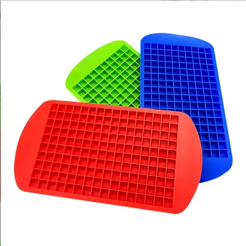 160grid 1cm Food Grade Small Square Silicone Ice Tray Broken Ice Making Box Mold Large Capacity Summer Ice Cube Mold Easy Clean