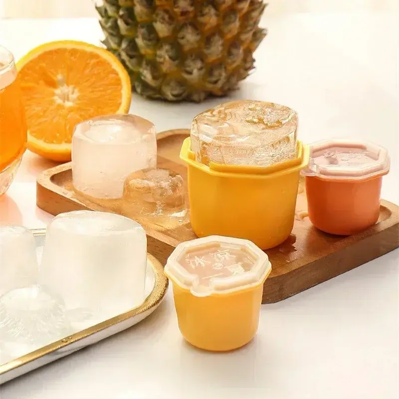 Reusable Ice Cube Mould with Lid for DIY Square Shape Ice Cream Whiskey Cocktail Mould Household Summer Party Kitchen Gadget 1PC