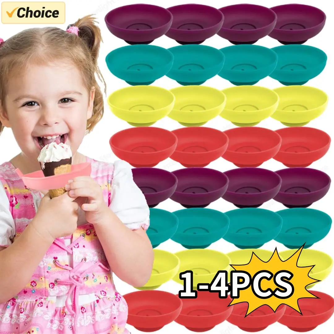 1-4PCS Drip-Proof Popsicle Rack Silicone Anti-Drip Ice Cream Bracket Reusable Portable Popsicle Protector for Summer Ice Cream