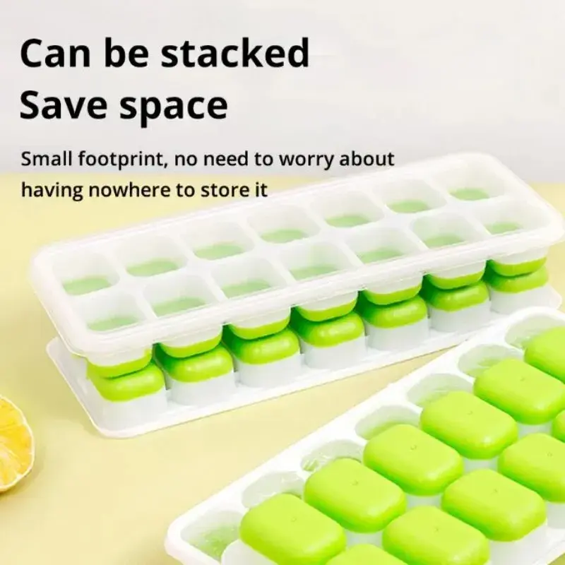 14-Grid Silicone Ice Cube Tray Mold, Square Non-Toxic & Durable Ice Cube Maker for Bar, Pub, Wine & Drinks