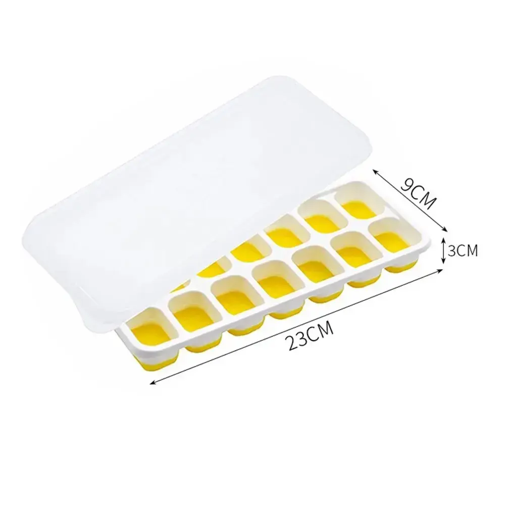 14-Grid Silicone Ice Cube Tray Mold, Square Non-Toxic & Durable Ice Cube Maker for Bar, Pub, Wine & Drinks