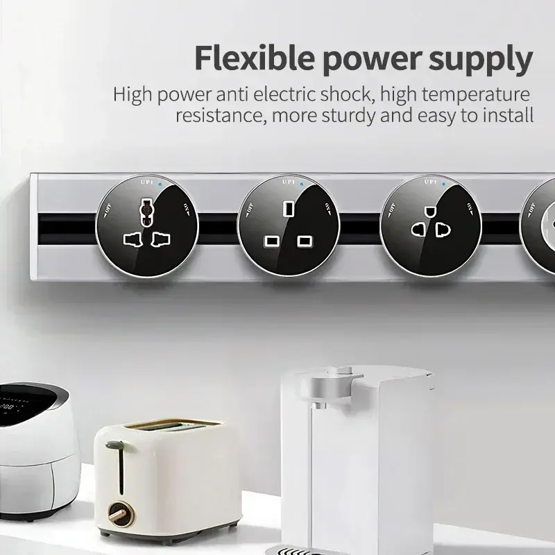 Power Track Home Appliances Universal Socket Electric Plug Adapter With USB,Wall Mount Power Strip with Removable Outlet Adapter