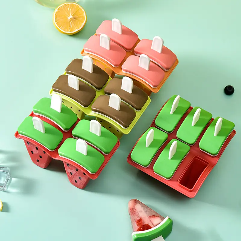 Ice Cream Mold with Lid Watermelon Shape Mold DIY Homemade Popsicle Mold Frozen Juice Milk Kitchen Ice Cream Making Tool