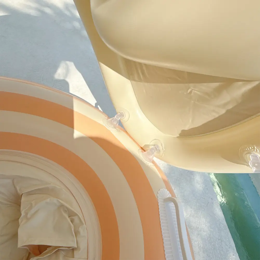 Baby Swimming Ring Inflatable Swim Ring with Detachable Sunshade Kids Seat Ring Leakproof Baby Pool  for Kids Toddlers