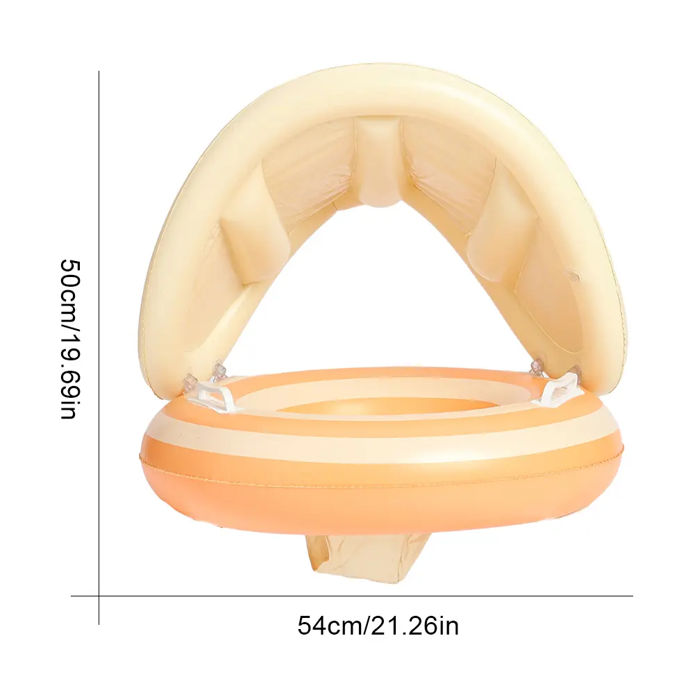 Baby Swimming Ring Inflatable Swim Ring with Detachable Sunshade Kids Seat Ring Leakproof Baby Pool  for Kids Toddlers