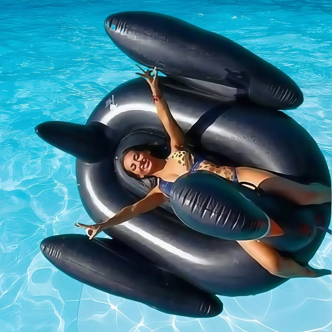 Foldable Floating Water Hammock Float Lounger Inflatable Pool Mat Floating Recliner Bed Swimming Air Mattress Pool Accessories