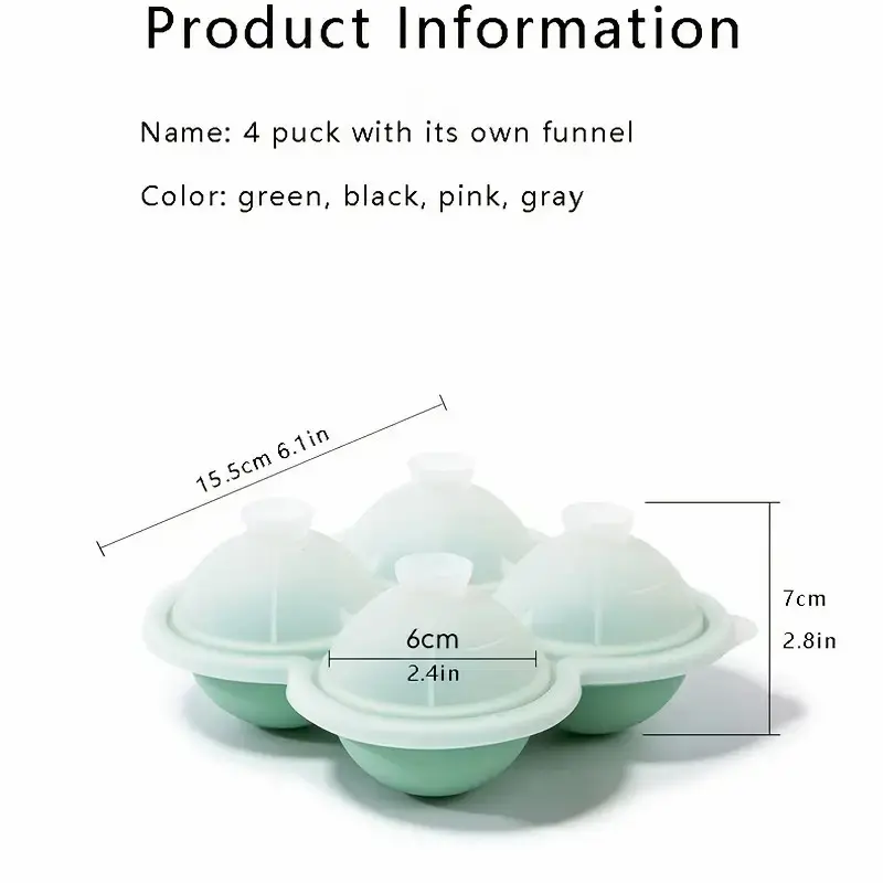 1pc Large Silicone Ice Cube Trays - Easy-Release, No Leakage, Perfect for Whiskey, Cocktails, Juice, and Parties