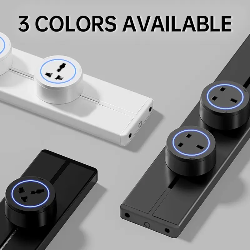 Track socket EU UK fr Korea standard home kitchen bathroom office Wall electric sockets plugs adapters White BlackWall Power