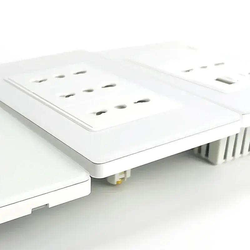 118x75mm USB TypeC Fast Charging Wall Socket Schuko Wifi Smart Switch Sat TV Tel,BlackTempered Glass Panel for Home  Italy&Chile