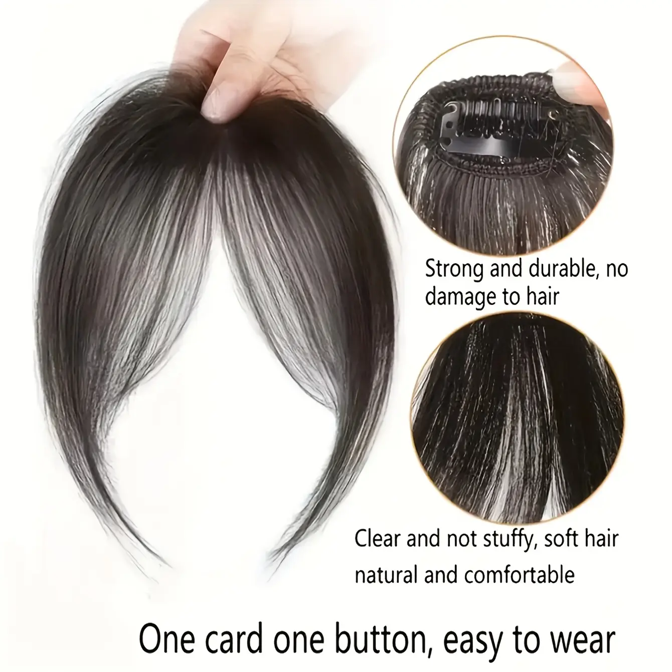 1PC Women's Natural Style Wig Clip Heat Resistant Fiber Fluffy for Daily Wear Fashionable and Beautiful Essential for Travel