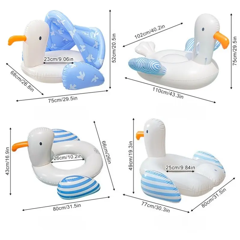 Seagull Inflatable Ride-On Pool Float and Swim Ring - Fun Outdoor Water Toys for Pool, Beach and Summer Party Float Play