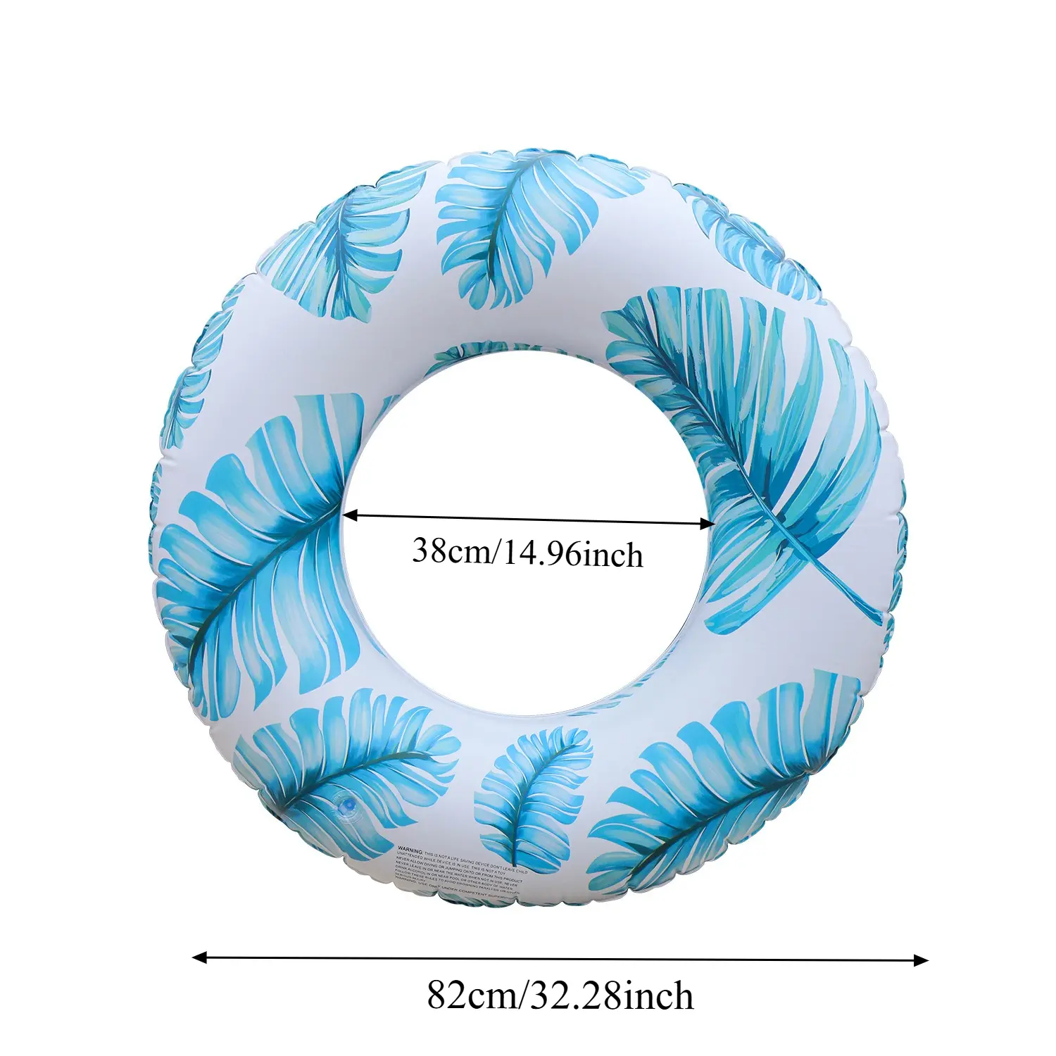 Inflatable Swim Ring for Adults - Simple Leaf Pattern Design PVC Pool Float, Stylish Water Ring for Beach, Lake and Summer Fun