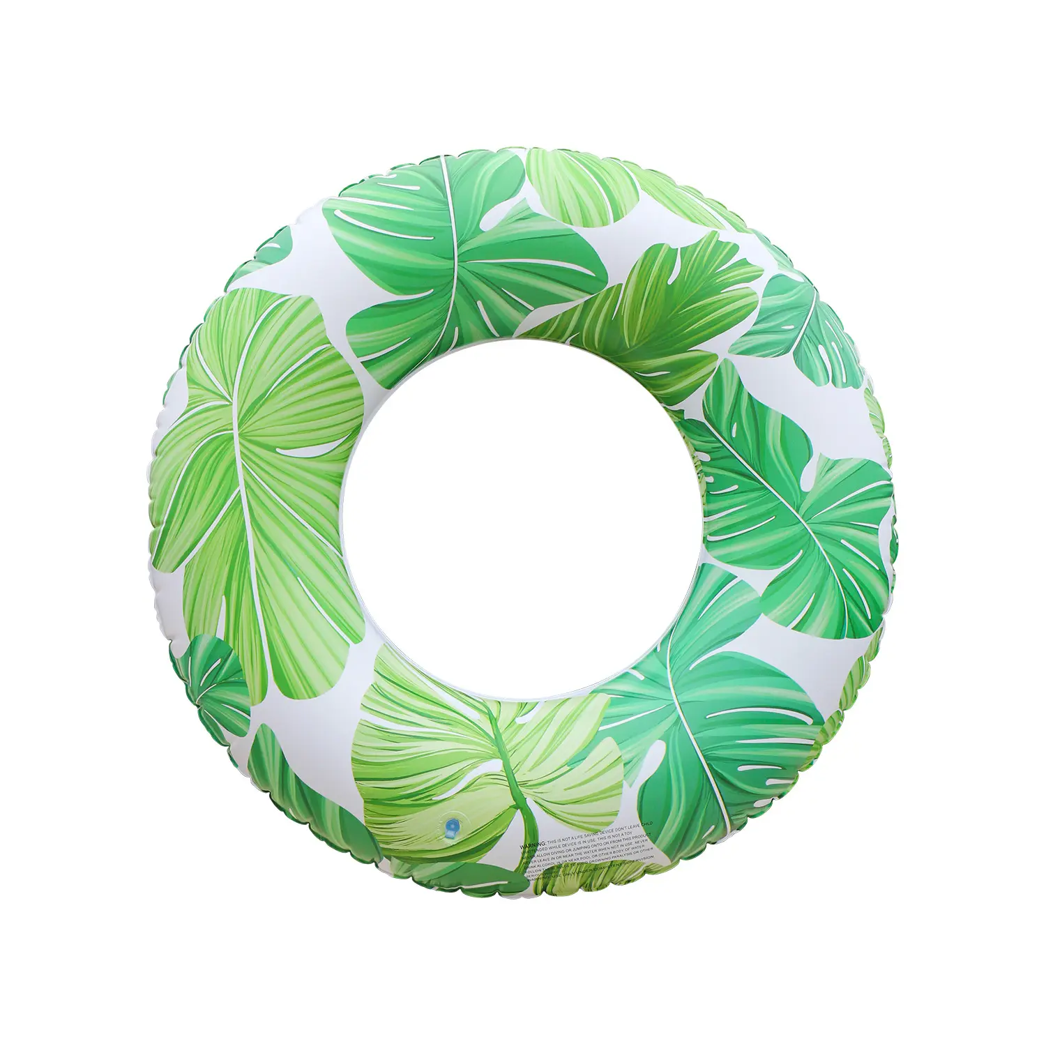 Inflatable Swim Ring for Adults - Simple Leaf Pattern Design PVC Pool Float, Stylish Water Ring for Beach, Lake and Summer Fun