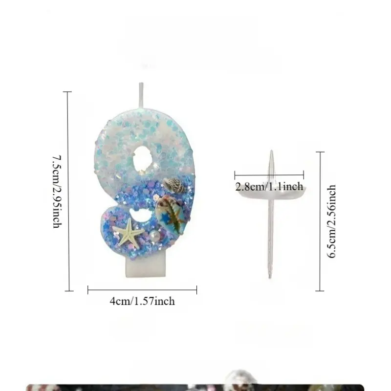 1PC Mutation blue ocean gold screw creative 0-9 digital candle cake decoration suitable for birthday party anniversary