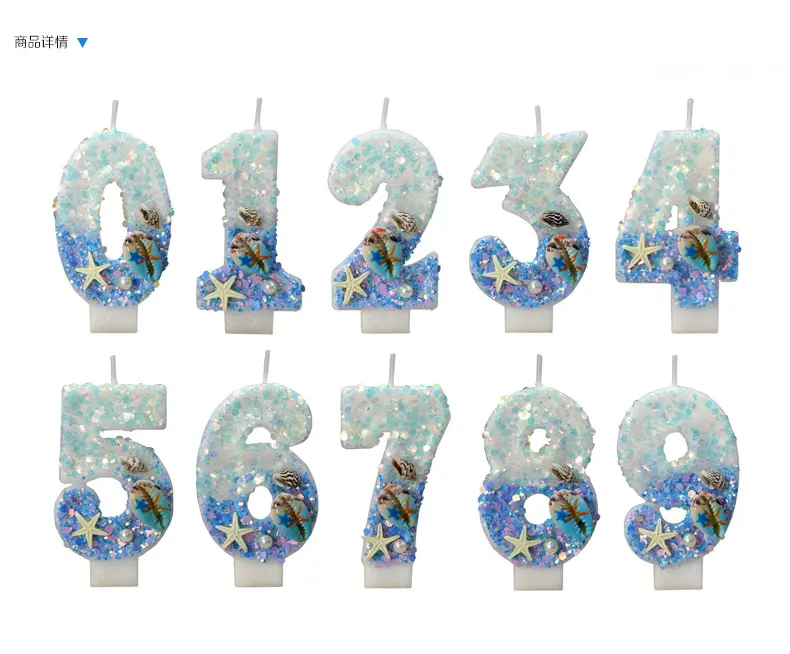 1PC Mutation blue ocean gold screw creative 0-9 digital candle cake decoration suitable for birthday party anniversary