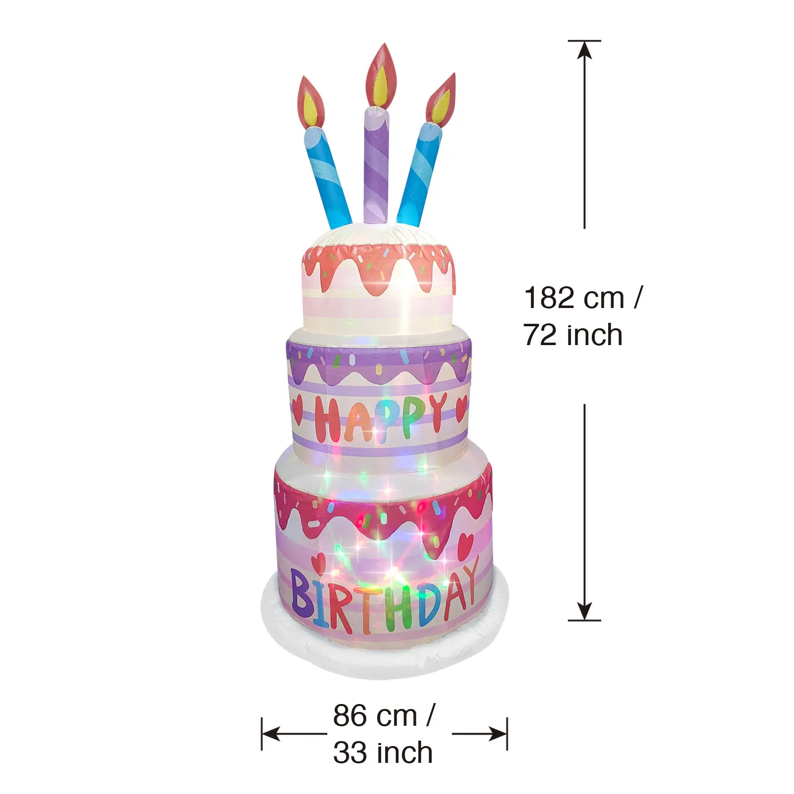 Inflatable Birthday Cake Decorations, Birthday Cake Blow up Decorations for Birthday Party Home Celebration Decoration 6 Ft Tall
