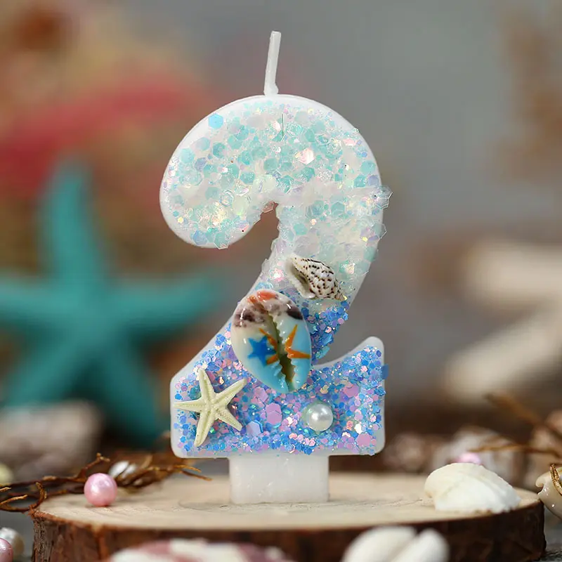 1PC Mutation blue ocean gold screw creative 0-9 digital candle cake decoration suitable for birthday party anniversary