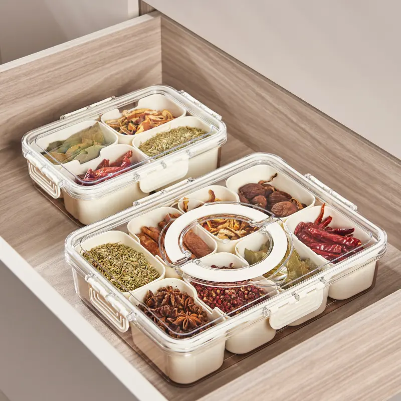 4/8Grids Sealed Fruit Salad Container Leakproof Bento Box for Meal Prep Picnic School Office Portable Reusable Food Storage