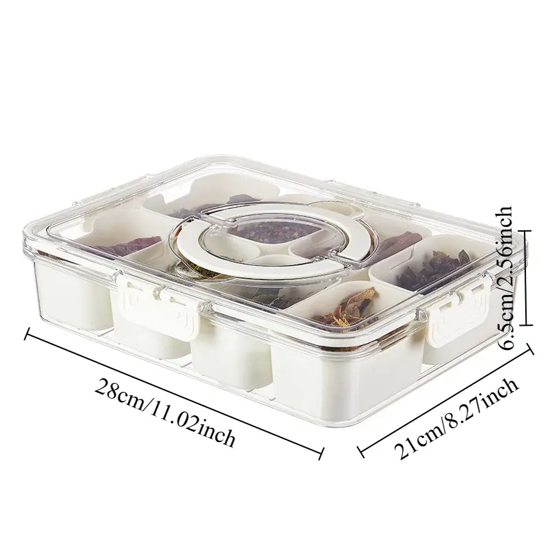 4/8Grids Sealed Fruit Salad Container Leakproof Bento Box for Meal Prep Picnic School Office Portable Reusable Food Storage