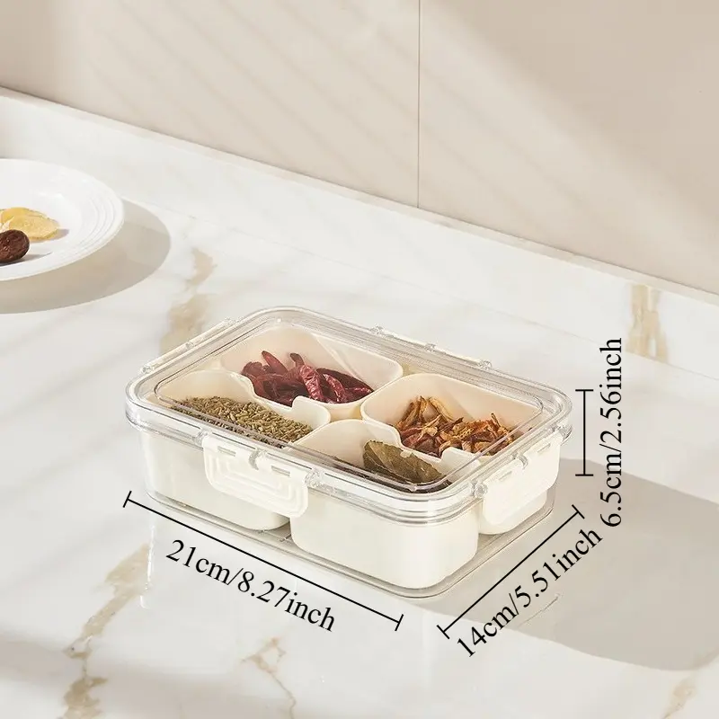 4/8Grids Sealed Fruit Salad Container Leakproof Bento Box for Meal Prep Picnic School Office Portable Reusable Food Storage