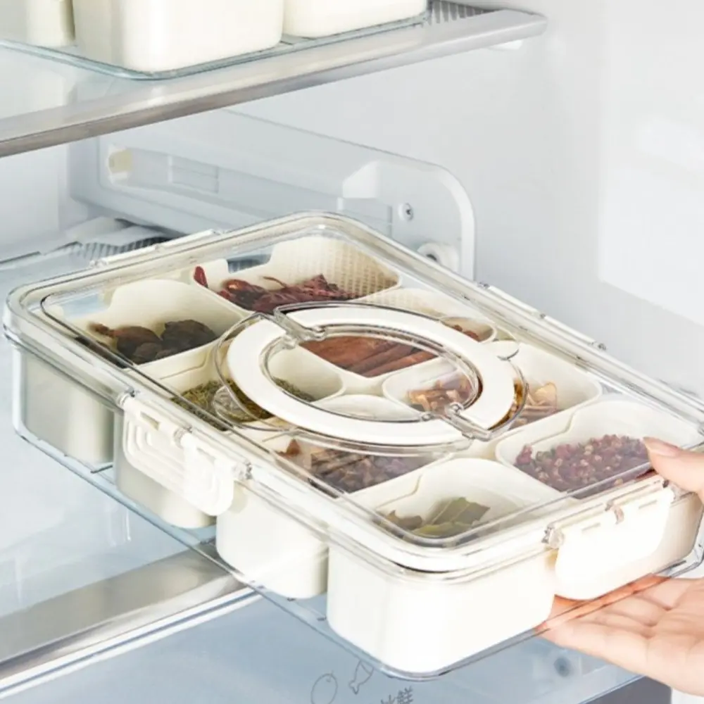 4/8Grids Sealed Fruit Salad Container Leakproof Bento Box for Meal Prep Picnic School Office Portable Reusable Food Storage