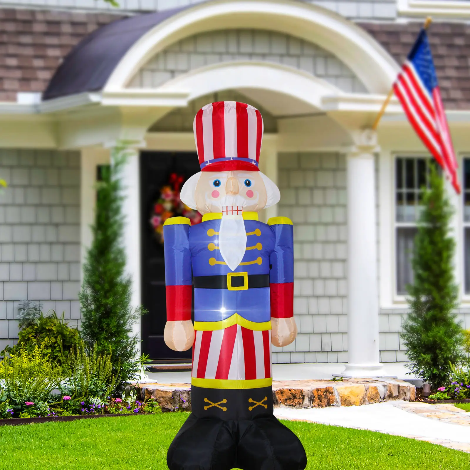 Patriotic Inflatable Independence Day 4th of July Bear/Dinosaur/Nutcracker Blow Up Holiday Party Garden Yard Lawn Outdoor Decor