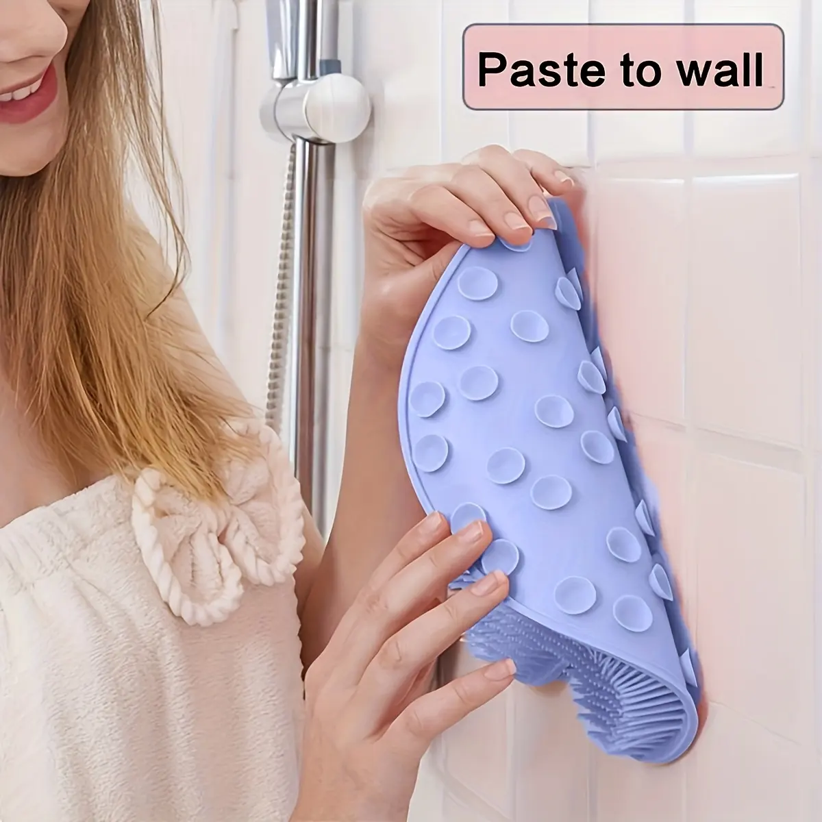 1PC Bathroom Shower Foot Massage Mat with Non-slip Suction Cup Wall-mounted Back Scrub Massage Bathroom Essential  Refreshing