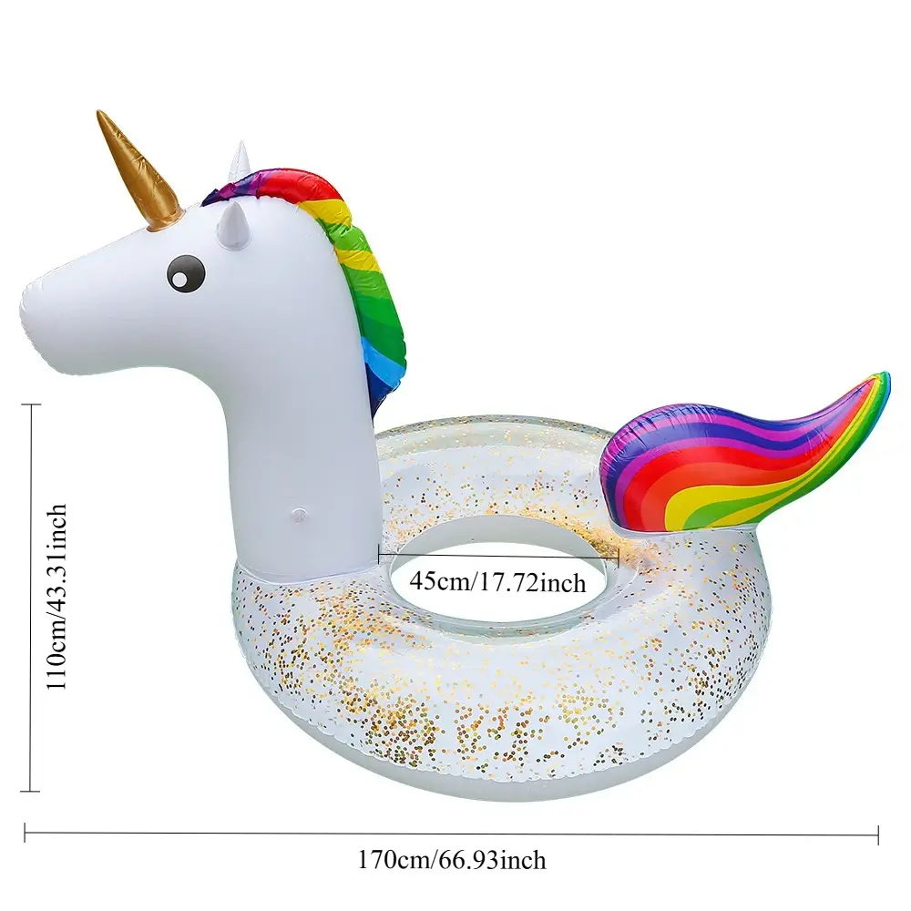 Adult Giant Inflatable Unicorn Pool Float - Floating Swim Ring Floating Pool Float for Summer Swimming Beach Lake and Pool Party