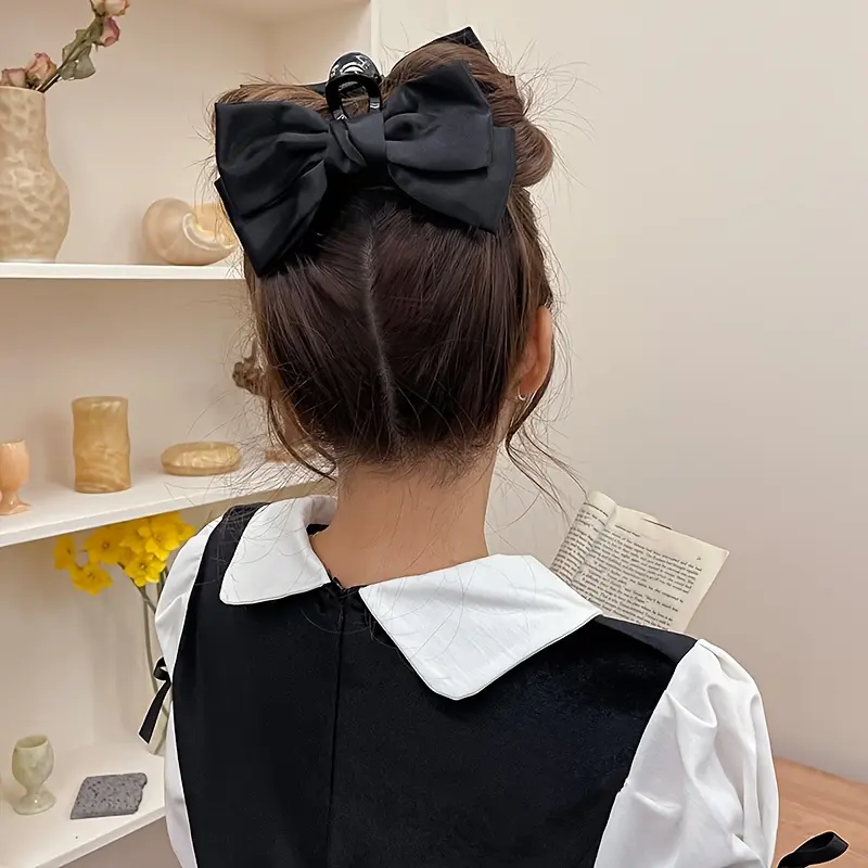 1PC/4PCS Women's Sweet Satin Big Bow Hairpin Head Is Suitable for Everyday Wear Weddings, Engagements, Proms, Birthdays