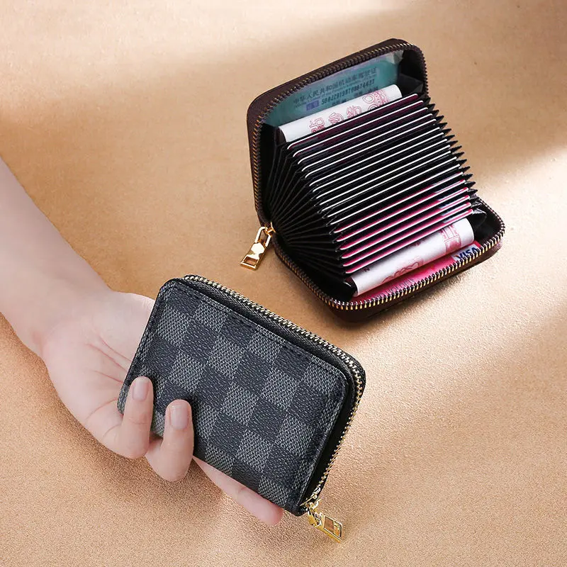 1PC Large Capacity Card Holder with 18 Card Slots and 2 Coin Pockets Accordion Style ID Driver License Wallet for Men and Women