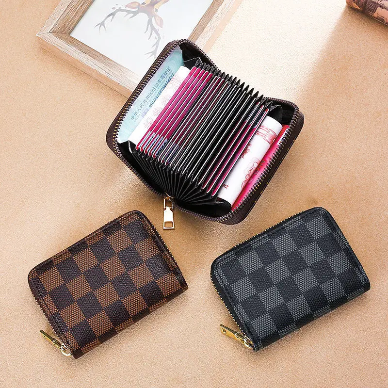 1PC Large Capacity Card Holder with 18 Card Slots and 2 Coin Pockets Accordion Style ID Driver License Wallet for Men and Women