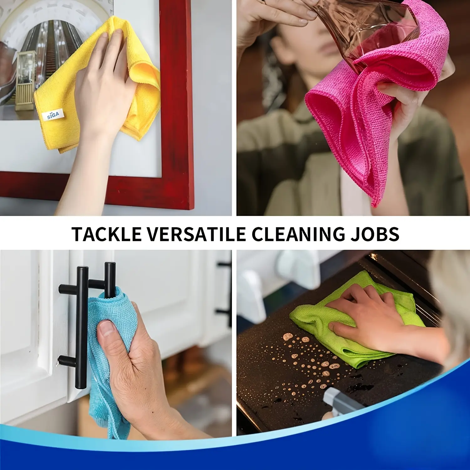 5PCS/10PCS Microfiber Cleaning Cloth Set for Multiple Surfaces Great for Outdoor Bathroom Kitchen Patio Super Absorbent Towels