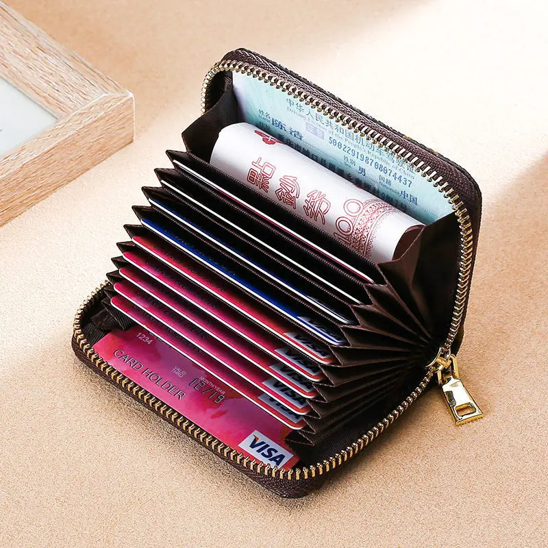 1PC Large Capacity Card Holder with 18 Card Slots and 2 Coin Pockets Accordion Style ID Driver License Wallet for Men and Women