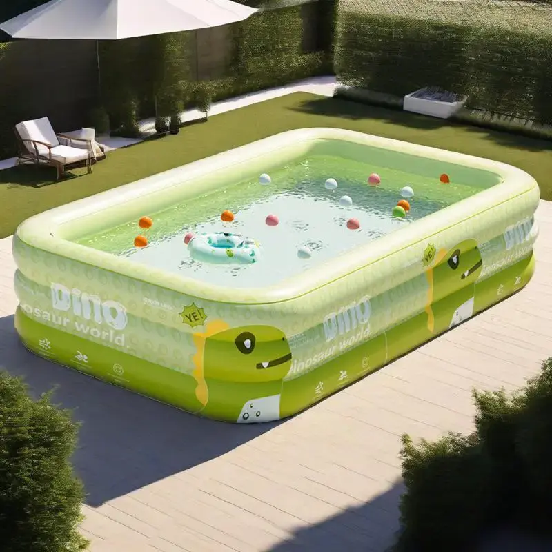 Inflatable Swimming Pool Family Kiddie Pool Full Sized Blow Up Pool for Kids and Adults for Backyard Garden Outdoor Party Use