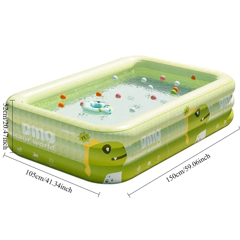 Inflatable Swimming Pool Family Kiddie Pool Full Sized Blow Up Pool for Kids and Adults for Backyard Garden Outdoor Party Use