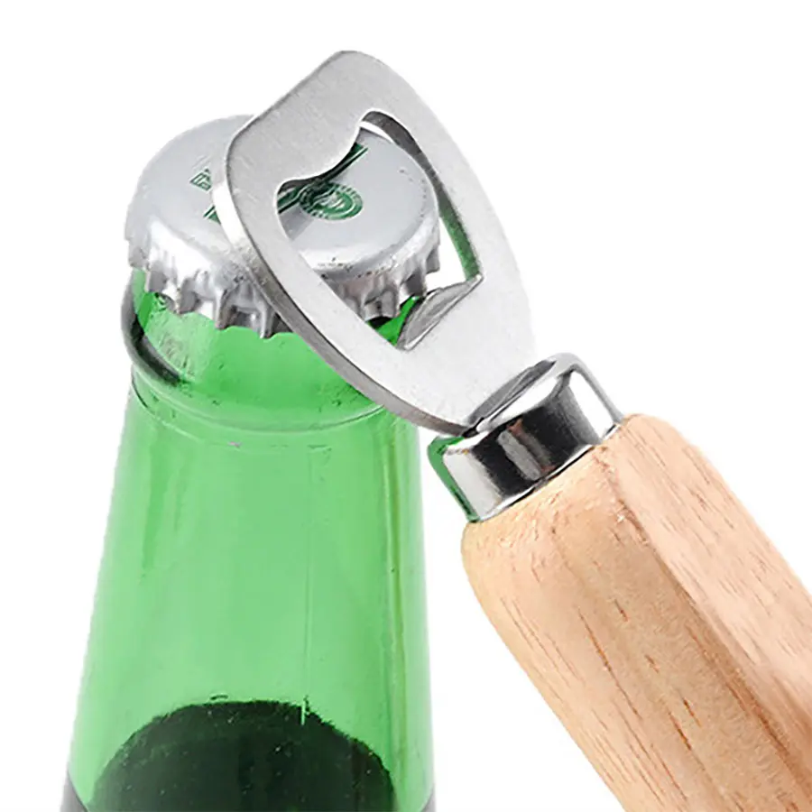 Wooden Bottle Opener Beer Can Opener Household Kitchen and Bar Tools Handheld Beer Soda Water Glass Cap Small Tool