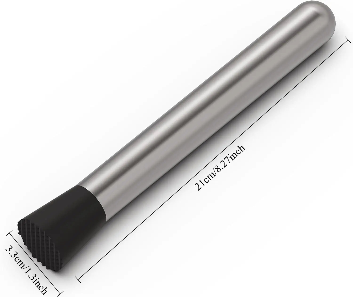 21CM Stainless Steel Cocktail Muddler Bartender Tool Lemon Smasher Ice Crusher for Mojitos Fruit Drinks Home Kitchen Bar Use