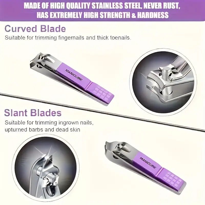 16PCS Stainless Steel Manicure Tool Set, Including Straight-edge Nail File, Ear Spoon and Scissors Modern Style Professional Set