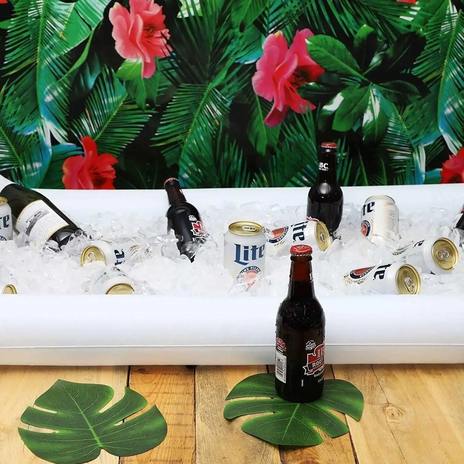 Inflatable Serving Tray with Drain Plug Buffet Ice Cooler for Pool Parties BBQs Picnics Bar & Indoor/Outdoor Food  Drink Display