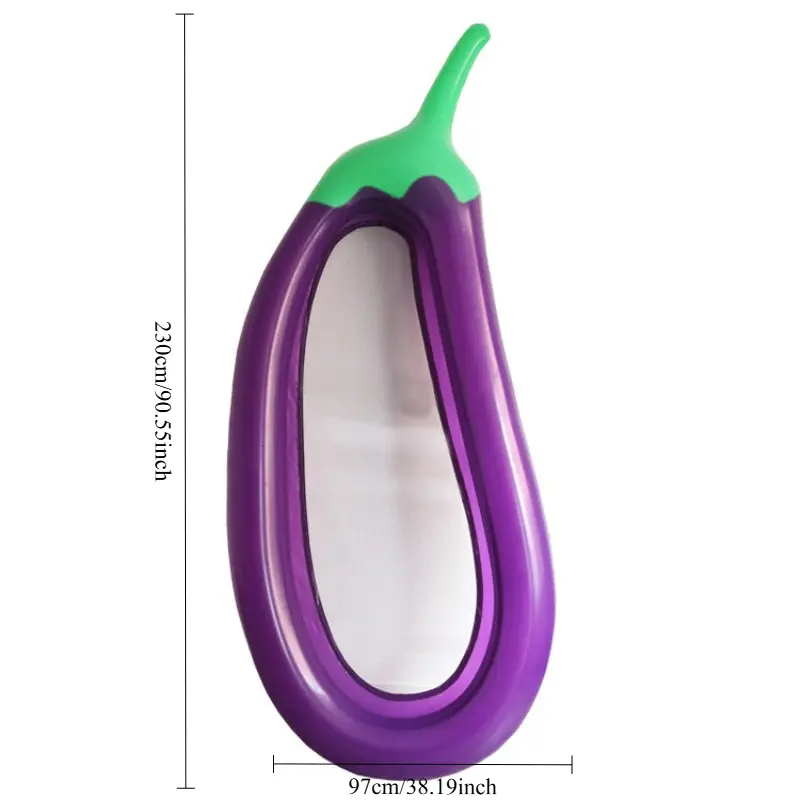 Foldable Eggplant Pool Floating Lounger with Mesh Seat - Inflatable PVC Floating Lounger for Adults Beach and Pool Relaxation