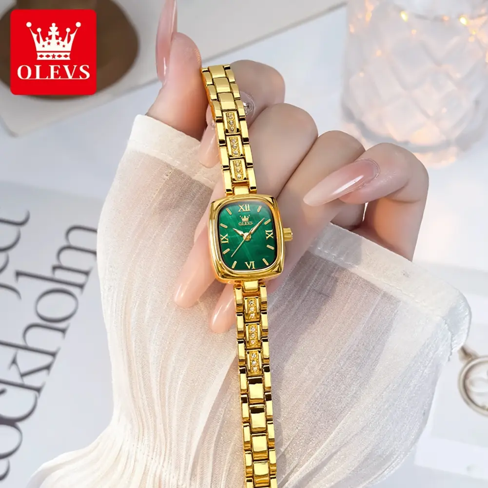 OLEVS 3695 Women Watches Tonneau Quartz Watch Waterproof Luminous Ladies Watch For Woman Luxury Fashion Original Elegant New