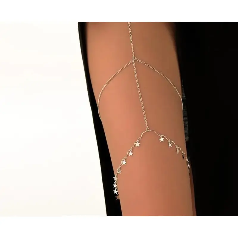 Gold Leg Chain for Women Sexy Body Jewelry with Rhinestones and Beads Adjustable  Leg Chain for Festivals Parties Beachwear Club