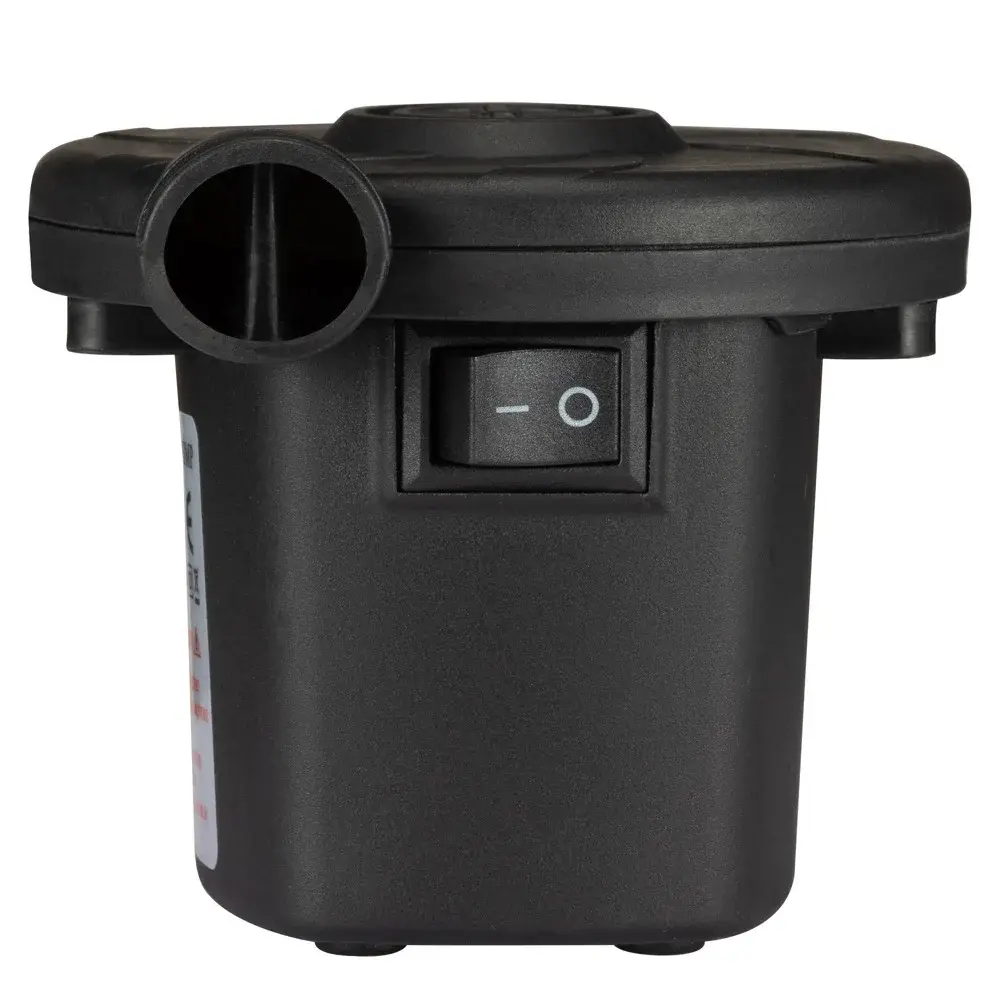 Portable electric air pump with multiple nozzles for quick and easy inflation of air mattresses, pool rafts and inflatable toys