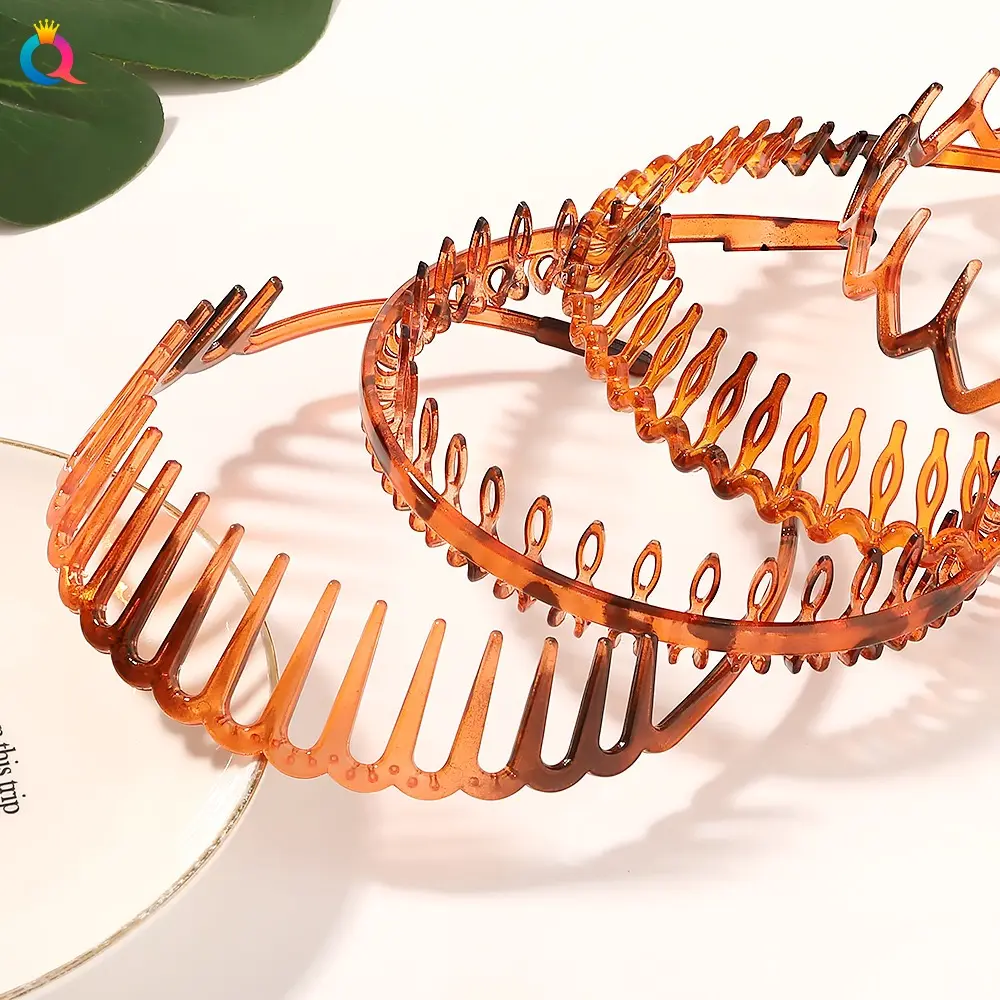 Non-slip With Teeth Hair Band Compression Hair Hoop Broken Hair Headband Simple Black Brown Wash Face Hair Accessories for Women