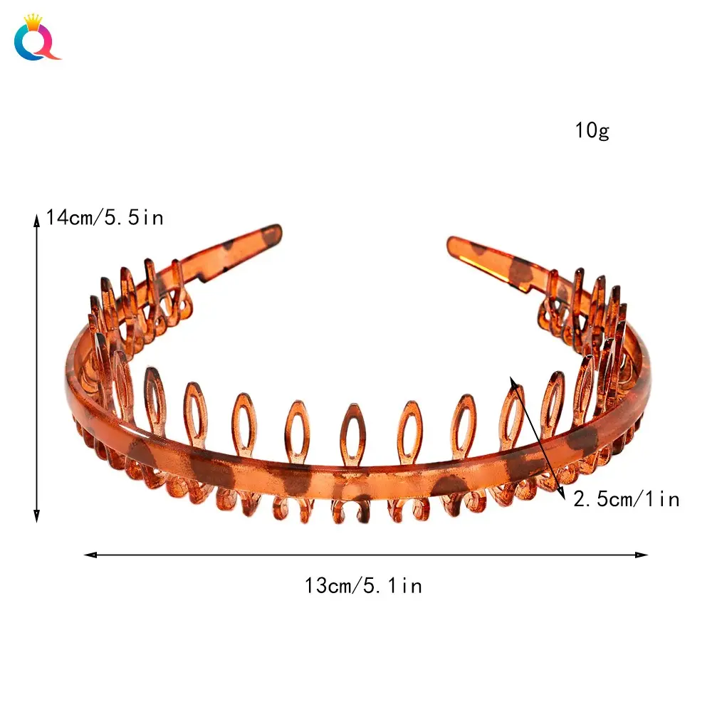 Non-slip With Teeth Hair Band Compression Hair Hoop Broken Hair Headband Simple Black Brown Wash Face Hair Accessories for Women