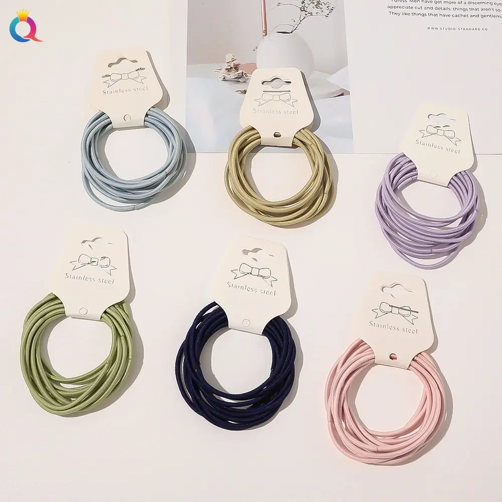 Korea Headband Hair Circle Simple Fine Paragraph Hair Rope GirlsHigh Elasticity Rubber Band Basic Paragraph Lovely Wind