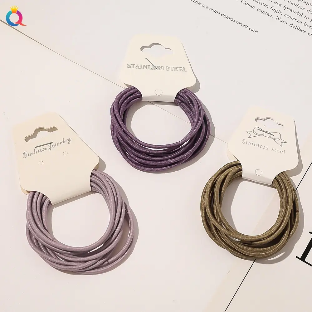 Korea Headband Hair Circle Simple Fine Paragraph Hair Rope GirlsHigh Elasticity Rubber Band Basic Paragraph Lovely Wind