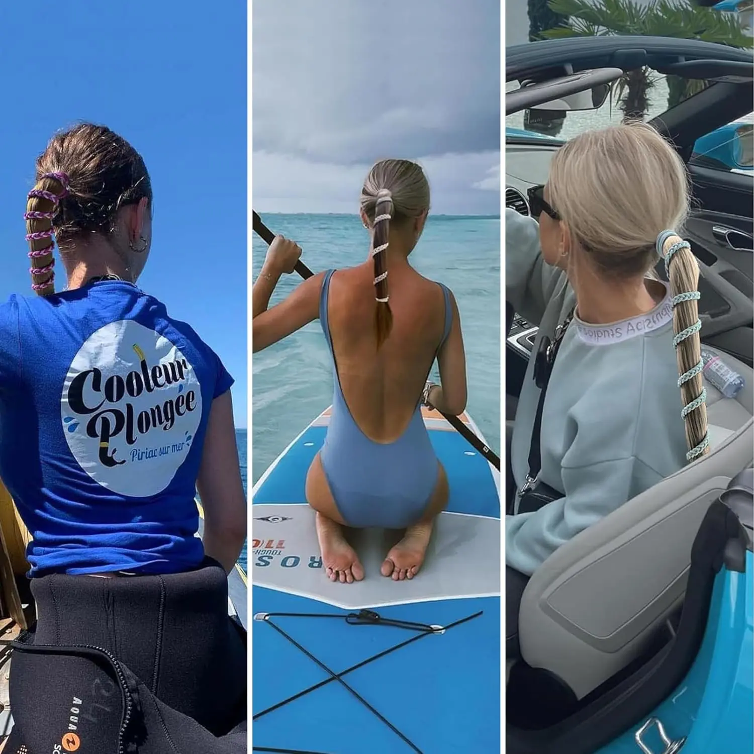 Sports Hair Rope Extra Long Wig Braid Surf Hair Tie Rubber Band Headband Hair Accessories
