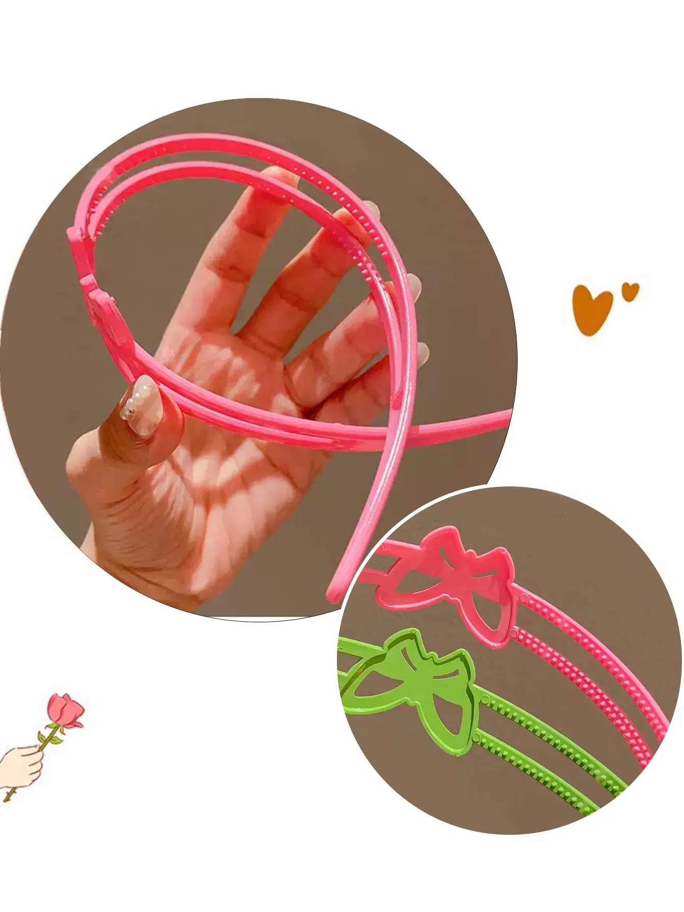 1/6Pcs Fashion Glossy Flower&Butterfly Headbands For Women Girl No slip Hairband Elastic HairHoop Kids Teen Sweet Hair Accessory